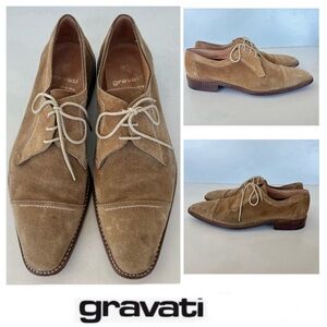 GRAVATI for Mario Men’s Beige Suede Leather Lace Up Style Loafer Oxfords Sz 10.5